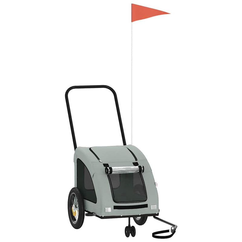 Load image into Gallery viewer, Vidaxl hondenfietstrailer oxford stof en ijzer grijs
