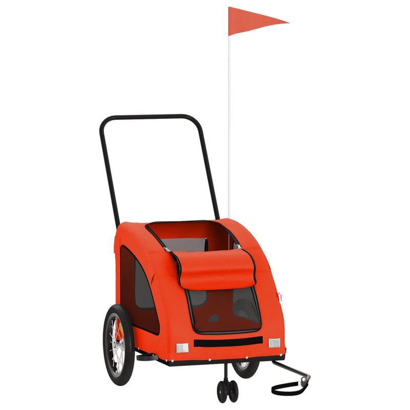 Cargue la imagen en el visor de la galería, Vidaxl hondenfietstrailer oxford stof en ijzer oranje

