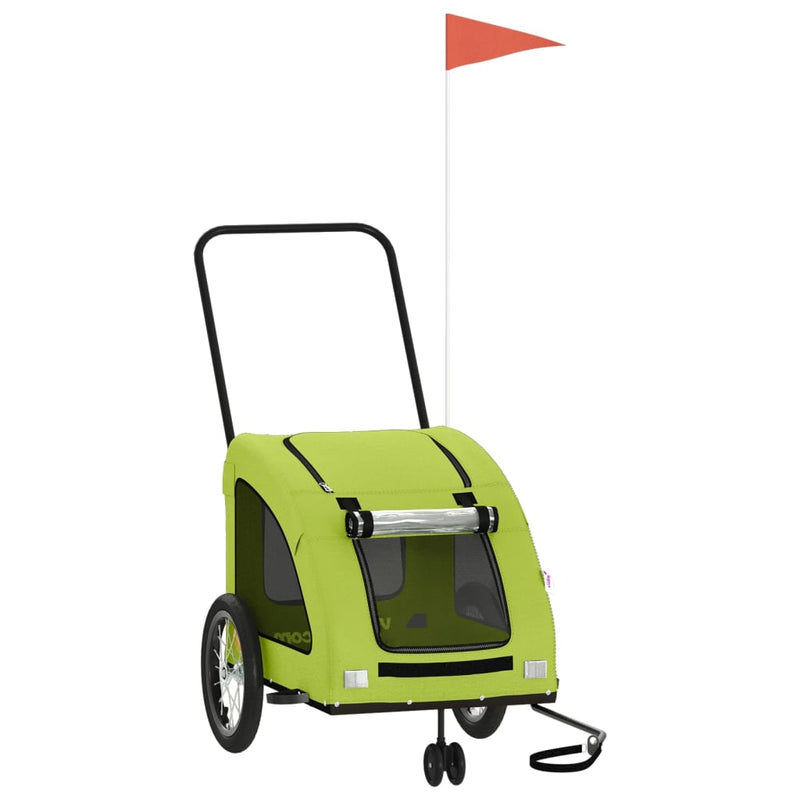 Load image into Gallery viewer, Vidaxl hondenfietstrailer oxford stof en ijzer groen
