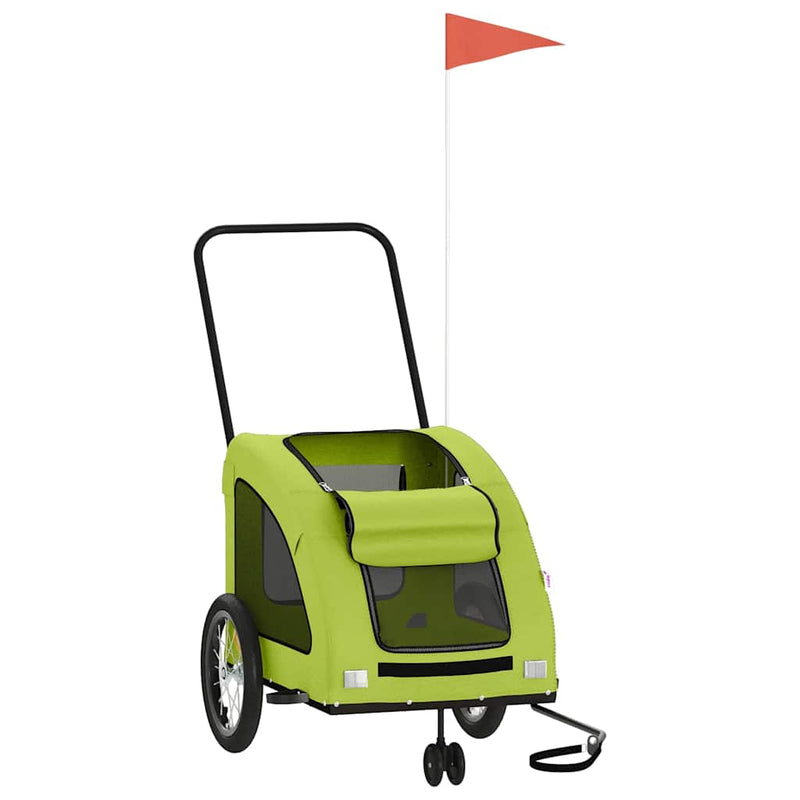 Load image into Gallery viewer, Vidaxl hondenfietstrailer oxford stof en ijzer groen
