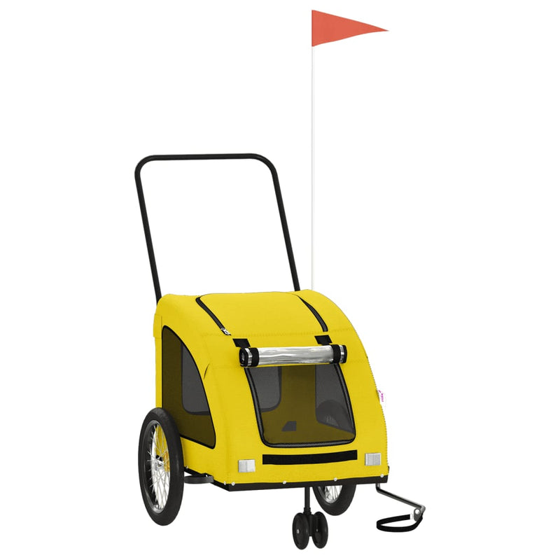 Load image into Gallery viewer, Vidaxl hondenfietstrailer oxford stof en ijzer geel
