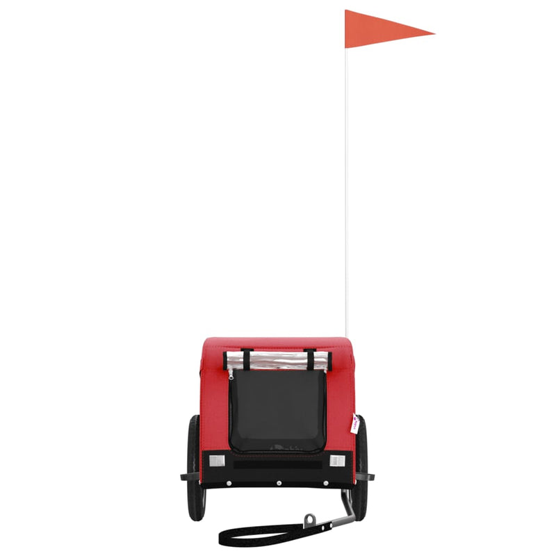 Load image into Gallery viewer, Vidaxl hondenfietstrailer oxford stof en ijzer rood en zwart
