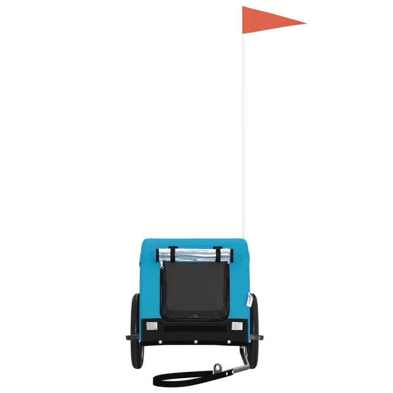 Load image into Gallery viewer, VidaXL Hondenfietstrailer oxford stof en ijzer blauw en zwart
