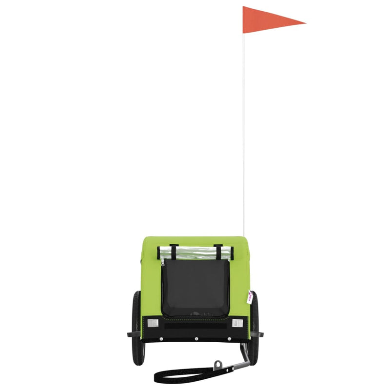 Load image into Gallery viewer, Vidaxl hondenfietstrailer oxford stof en ijzer groen en zwart
