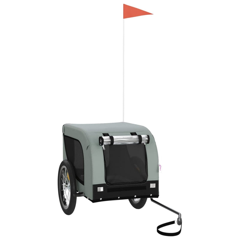 Load image into Gallery viewer, Vidaxl hondenfietstrailer oxford stof en ijzer grijs en zwart
