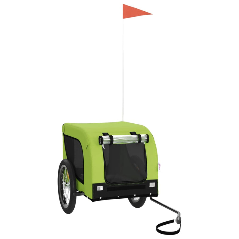 Load image into Gallery viewer, Vidaxl hondenfietstrailer oxford stof en ijzer groen en zwart
