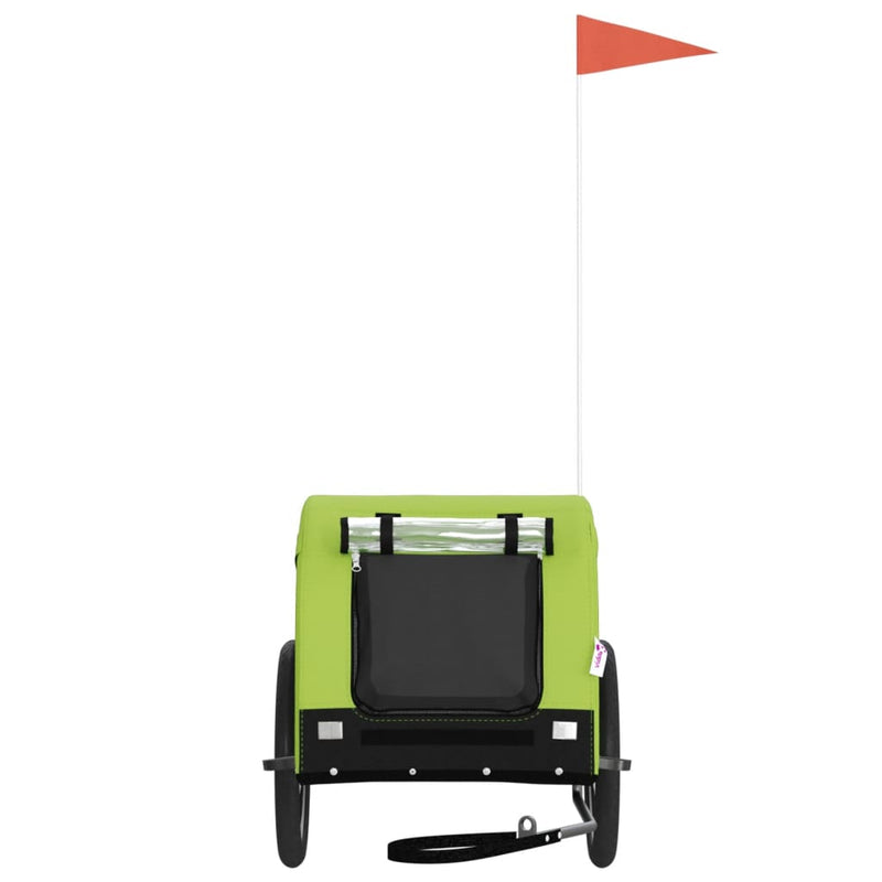 Load image into Gallery viewer, Vidaxl hondenfietstrailer oxford stof en ijzer groen en zwart
