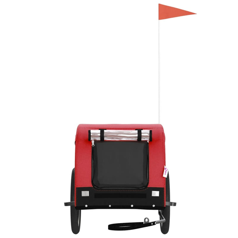 Load image into Gallery viewer, Vidaxl hondenfietstrailer oxford stof en ijzer rood en zwart
