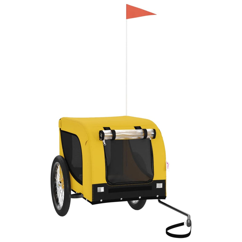 Load image into Gallery viewer, Vidaxl hondenfietstrailer oxford stof en ijzer geel en zwart
