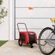 Vidaxl hondenfietstrailer oxford stof en ijzer rood en zwart