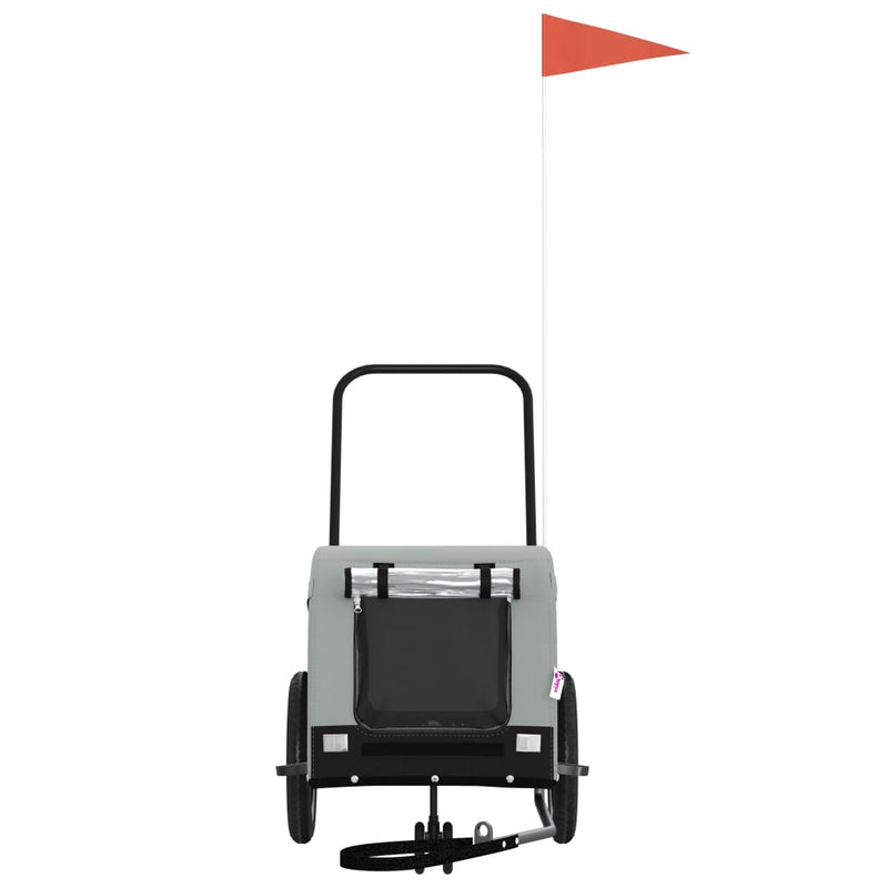 Load image into Gallery viewer, Vidaxl hondenfietstrailer oxford stof en ijzer grijs en zwart
