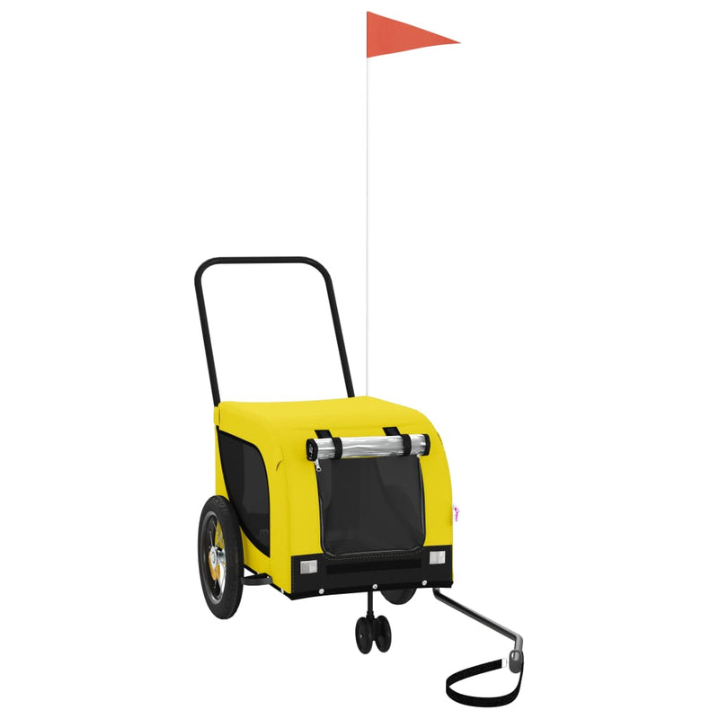 Load image into Gallery viewer, Vidaxl hondenfietstrailer oxford stof en ijzer geel en zwart
