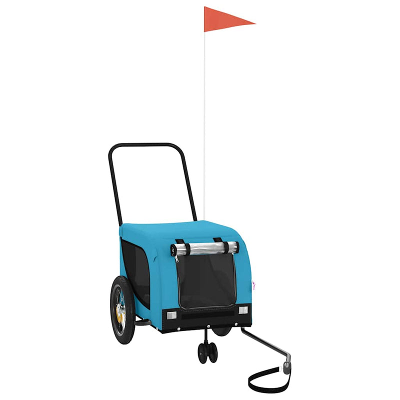 Load image into Gallery viewer, Vidaxl hondenfietstrailer oxford stof en ijzer blauw en zwart
