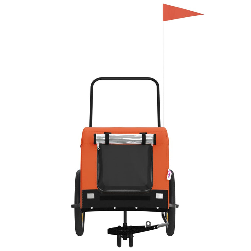 Load image into Gallery viewer, Vidaxl hondenfietstrailer oxford stof en ijzer oranje en zwart
