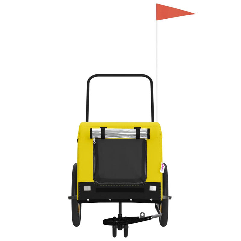 Load image into Gallery viewer, Vidaxl hondenfietstrailer oxford stof en ijzer geel en zwart
