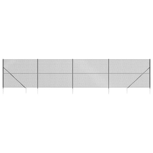 Vidaxl gaashek met grondankers 2x10 m antracietkleurig