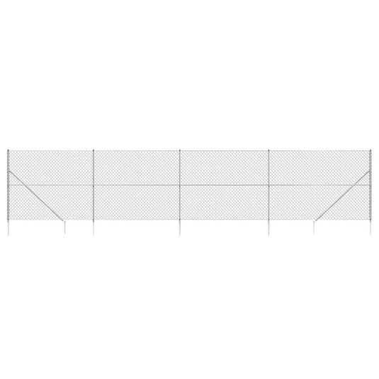 Vidaxl gaashek met grondankers 1,6x10 m zilverkleurig