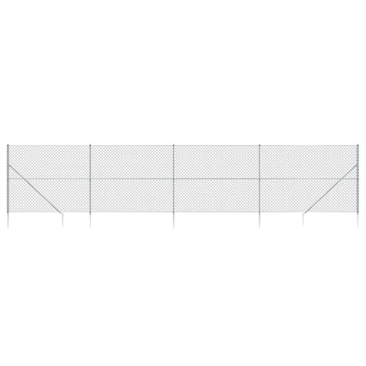 VidaXL Gaashek met grondankers 2,2x10 m zilverkleurig