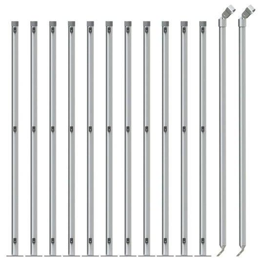 Vidaxl gaashek met flens 0,8x25 m zilverkleurig