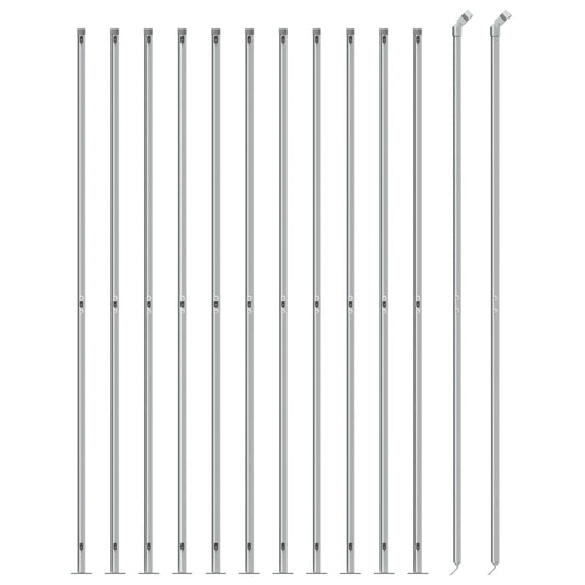 VidaXL Gaashek met flens 2x25 m zilverkleurig