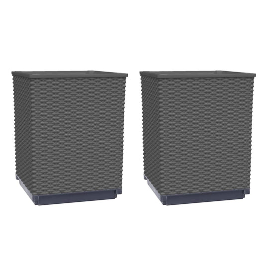 Vidaxl plantenbakken 2 st 30x30x37 cm polypropeen zwart