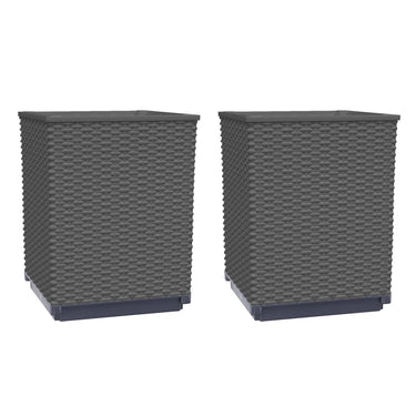 Vidaxl plantenbakken 2 st 30x30x37 cm polypropeen zwart