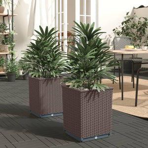 Vidaxl plantenbakken 2 st 30x30x37 cm polypropeen bruin