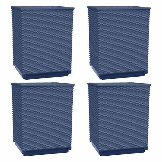 Vidaxl plantenbakken 4 st 30x30x37 cm polypropeen blauwgrijs