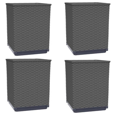Vidaxl plantenbakken 4 st 30x30x37 cm polypropeen zwart