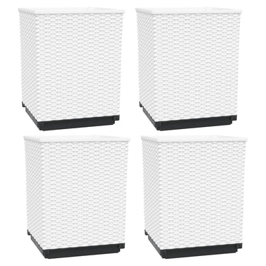 Vidaxl plantenbakken 4 st 30x30x37 cm polypropeen wit