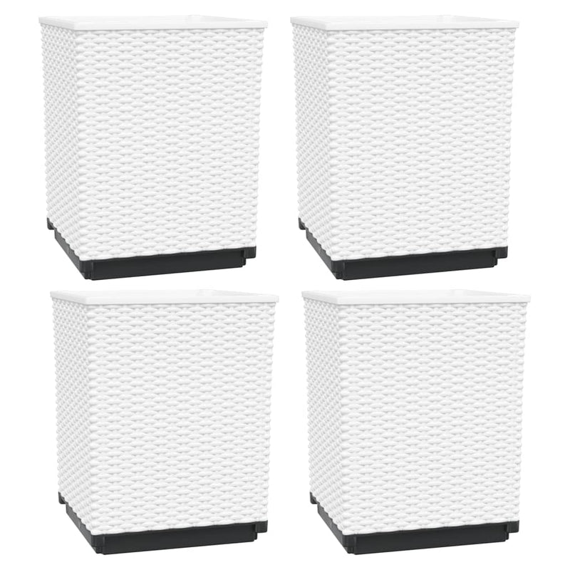 Cargue la imagen en el visor de la galería, Vidaxl plantenbakken 4 st 30x30x37 cm polypropeen wit
