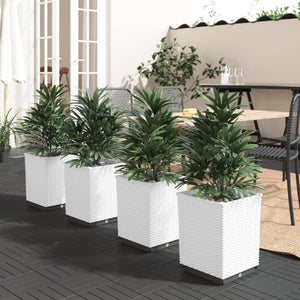 Vidaxl plantenbakken 4 st 30x30x37 cm polypropeen wit