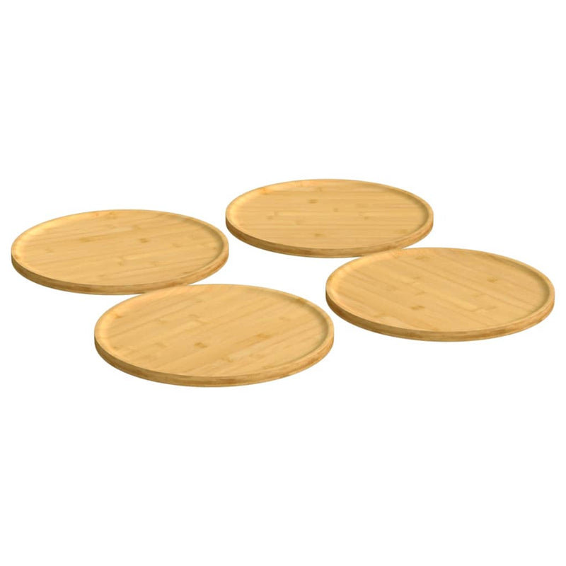 Load image into Gallery viewer, Vidaxl pizzaborden 4 st ø32x1,5 cm bamboe

