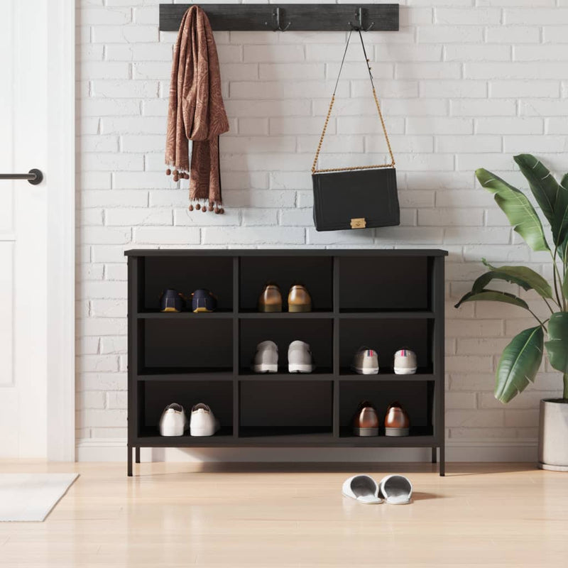 Load image into Gallery viewer, Vidaxl schoenenkast 100x35x70 cm bewerkt hout zwart
