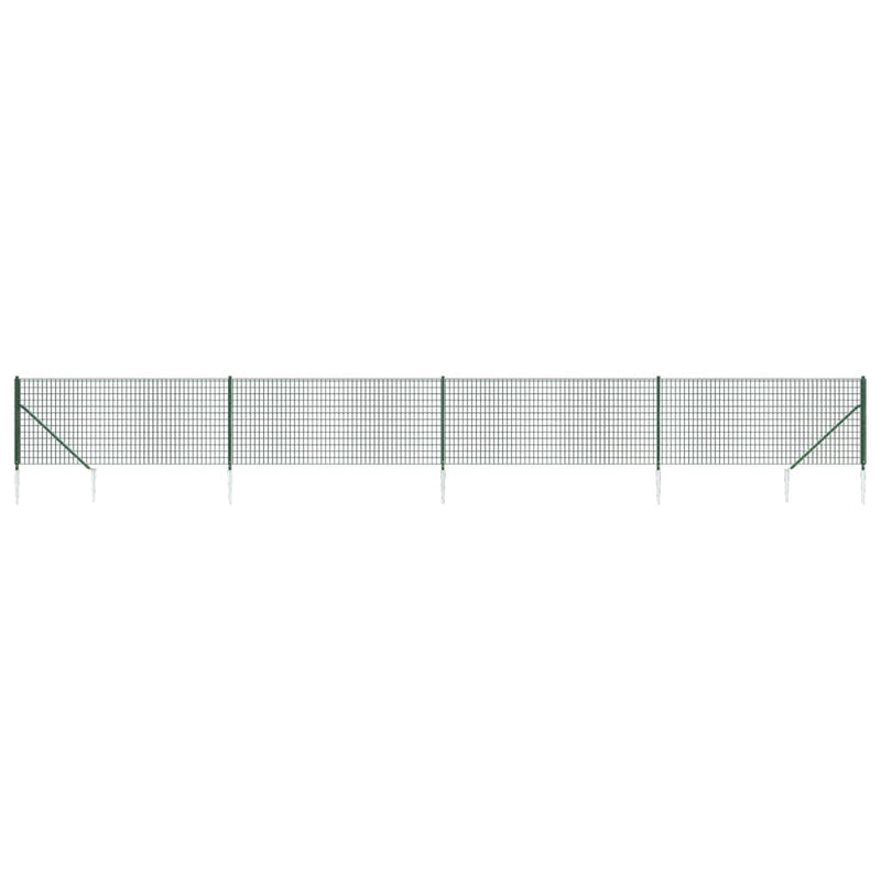 Load image into Gallery viewer, Vidaxl draadgaashek met grondankers 0,8x10 m groen
