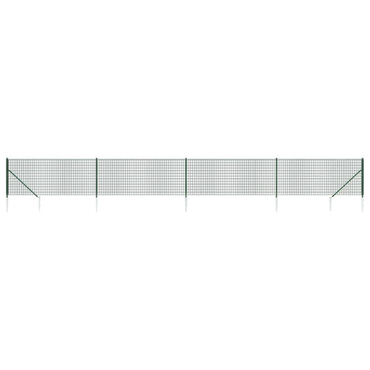 Vidaxl draadgaashek met grondankers 1,1x10 m groen