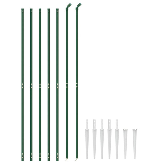 Vidaxl draadgaashek met grondankers 1,6x10 m groen