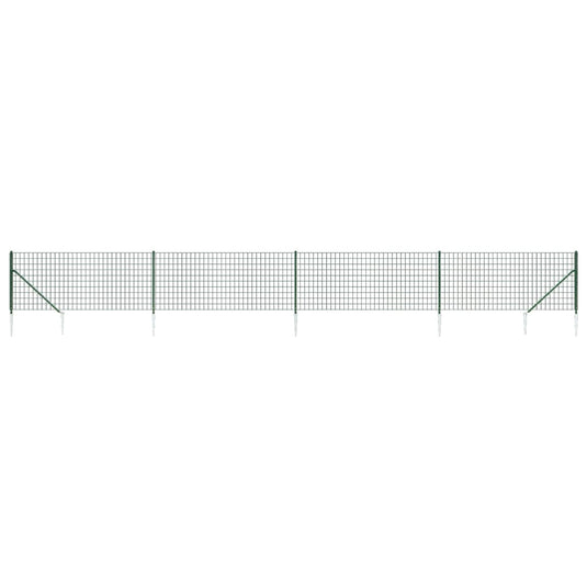 Vidaxl draadgaashek met grondankers 0,8x10 m groen