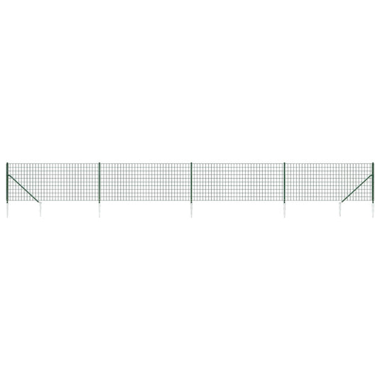 Vidaxl draadgaashek met grondankers 1,1x10 m groen