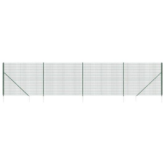 Vidaxl draadgaashek met grondankers 2,2x10 m groen