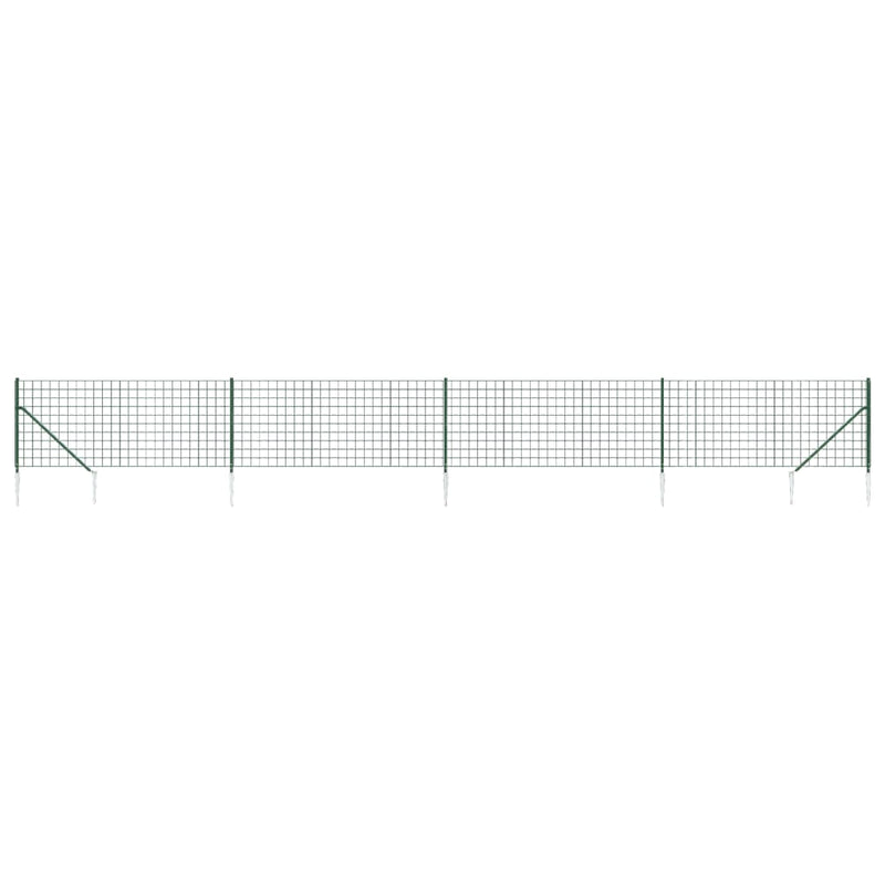 Afbeelding laden in galerijviewer, Vidaxl draadgaashek met grondankers 0,8x10 m groen
