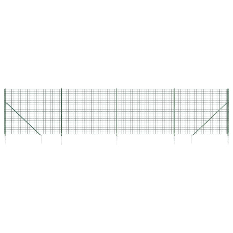 ギャラリービューアに画像をロードする, Vidaxl draadgaashek met grondankers 2x10 m groen
