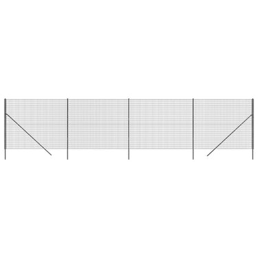 Vidaxl draadgaashek 2x10 m gegalvaniseerd staal antracietkleurig