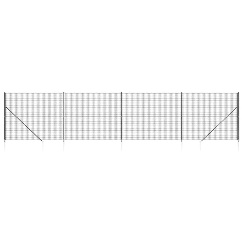 ギャラリービューアに画像をロードする, Vidaxl draadgaashek met grondankers 2x10 m antracietkleurig
