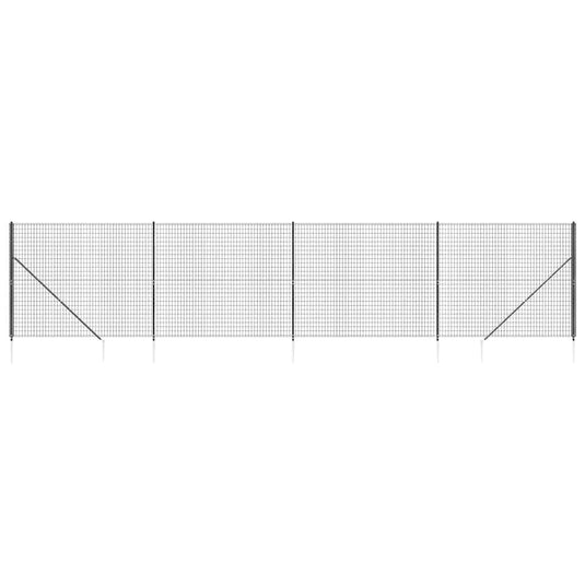 Vidaxl draadgaashek met grondankers 2,2x10 m antracietkleurig