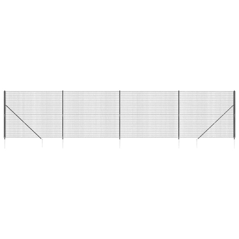 ギャラリービューアに画像をロードする, Vidaxl draadgaashek met grondankers 2,2x10 m antracietkleurig
