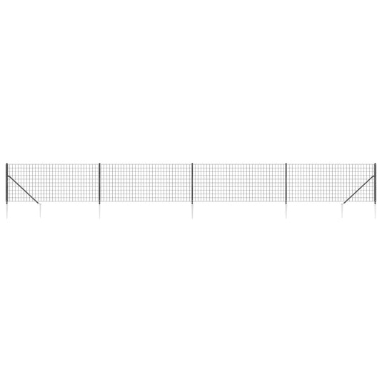 Vidaxl draadgaashek met grondankers 1,1x10 m antracietkleurig