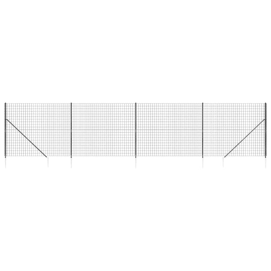 Vidaxl draadgaashek met grondankers 1,4x10 m antracietkleurig
