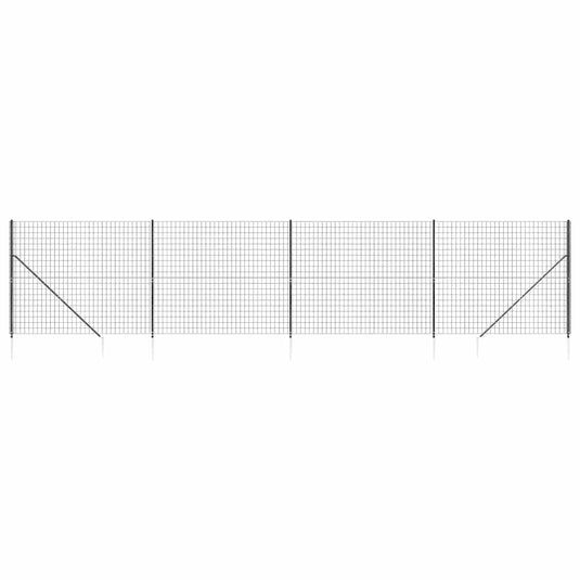 Vidaxl draadgaashek met grondankers 1,6x10 m antracietkleurig