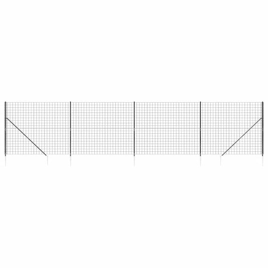 Vidaxl draadgaashek met grondankers 2,2x10 m antracietkleurig